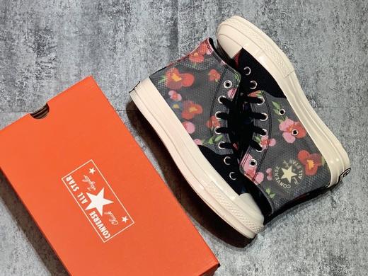 匡威 水晶花卉 小花 黑彩色 透明网纱 Converse All star FUK水晶花卉 货号：168260C  🌵Size ：35--44 商品图0