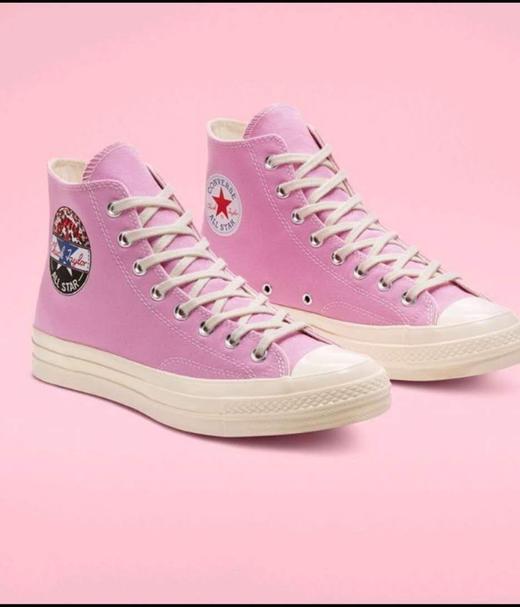 2020夏季新款双尾条蓝底侧身新款豹纹电绣字母大标款 Converse/匡威 1970S亮粉色女鞋高帮帆布鞋休闲鞋|168097c 尺码:35-40带半码36.5/37.5🧚‍♀️ 商品图1