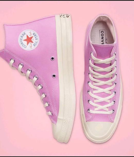 2020夏季新款双尾条蓝底侧身新款豹纹电绣字母大标款 Converse/匡威 1970S亮粉色女鞋高帮帆布鞋休闲鞋|168097c 尺码:35-40带半码36.5/37.5🧚‍♀️ 商品图2