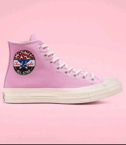 2020夏季新款双尾条蓝底侧身新款豹纹电绣字母大标款 Converse/匡威 1970S亮粉色女鞋高帮帆布鞋休闲鞋|168097c 尺码:35-40带半码36.5/37.5🧚‍♀️ 商品图3