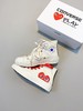 Converse x CDG PLAY X CHANEL 三方联名，匡威以最大幅度跳跃性和香奈儿高端品牌再加爱心[爱心] 川久保龄三方联名，香奈儿仅仅提供了一条米色印红字+一条红色印米字的鞋带， 商品缩略图0