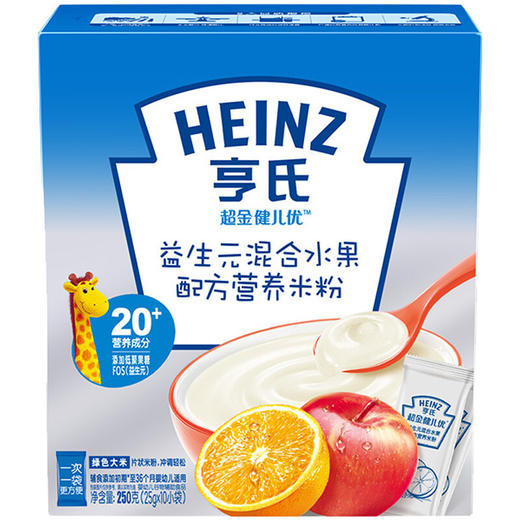 超金健儿优益生元混合水果配方营养米粉250g 商品图0