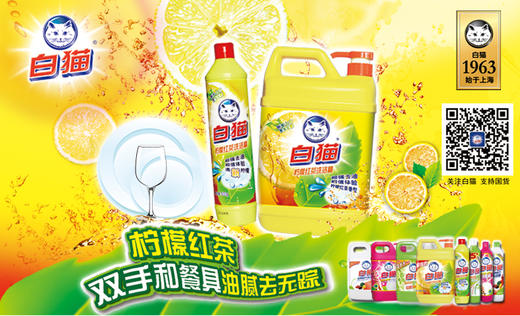白猫柠檬红茶洗洁精500G*30瓶 商品图1