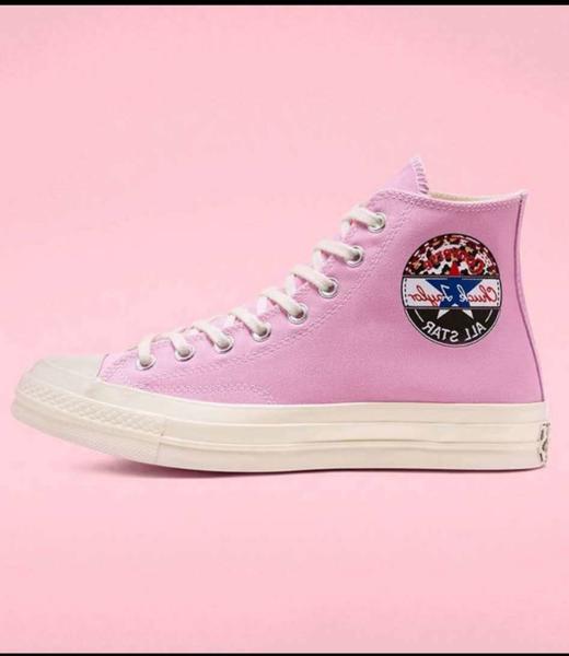 2020夏季新款双尾条蓝底侧身新款豹纹电绣字母大标款 Converse/匡威 1970S亮粉色女鞋高帮帆布鞋休闲鞋|168097c 尺码:35-40带半码36.5/37.5🧚‍♀️ 商品图0