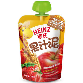 亨氏燕麦果汁泥苹果草莓口味120g