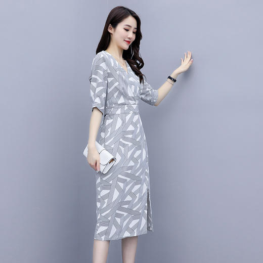 XFFS-WR31759女人味印花连衣裙夏新款韩版气质淑女优雅修身高腰一步裙 商品图2