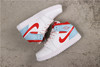 乔丹/Air Jordan AJ1 aj1 乔丹1代 乔1 乔丹1代中帮系列 Air Jordan 1 Mid GS 货号：555112-104 乔1中帮白蓝红 36-40 商品缩略图0