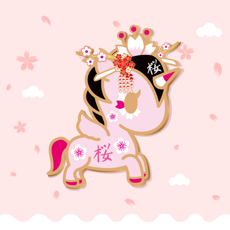 【包邮】独角兽樱花徽章盲盒 tkdk