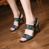 XYSM-L1575新款民族风绣花鱼嘴高跟凉鞋 商品缩略图0