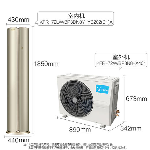 美的空调YB202 立式空调柜机舒适星 圆柱形客厅家用空调智能变频一级能效APP控制 商品图1