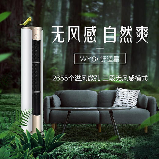 美的空调 WYSN 2匹智行 一级能效变频冷暖 客厅圆柱 空调立式柜机 商品图3