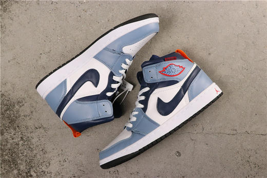 乔丹/Air Jordan AJ1乔丹1代中帮系列Facetasm x Air Jordan 1 Mid “Fearless” 货号：CU2802-100 乔1中帮蓝黑红 36-45 商品图0
