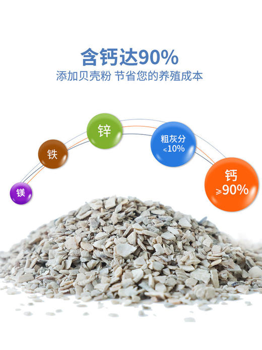 华畜 贝壳粉2.8kg 含钙高达90% 大颗粒更易啄 干净杂质少 产蛋多软蛋少 禽畜通用 商品图5