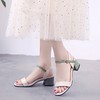 HCJ-K1919简约一字带扣凉鞋女2020新款夏季百搭仙女风粗跟凉鞋 商品缩略图0