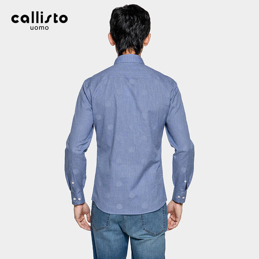 callisto波点暗提花尖领衬衫APCSL010BL 商品图1