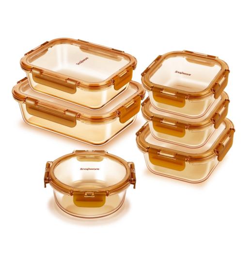 SNAPWARE Amber Clear 琥珀色保鲜盒 WK-HP-6D（六件套） 商品图3