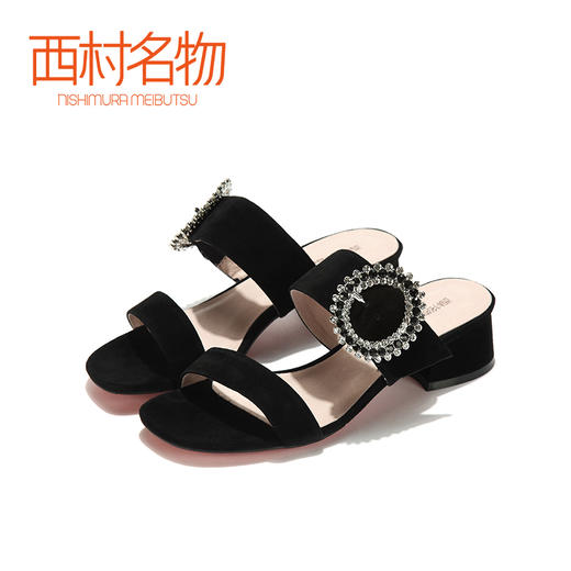 西村名物夏季复古玛丽珍凉鞋拖鞋X282J20511 商品图2