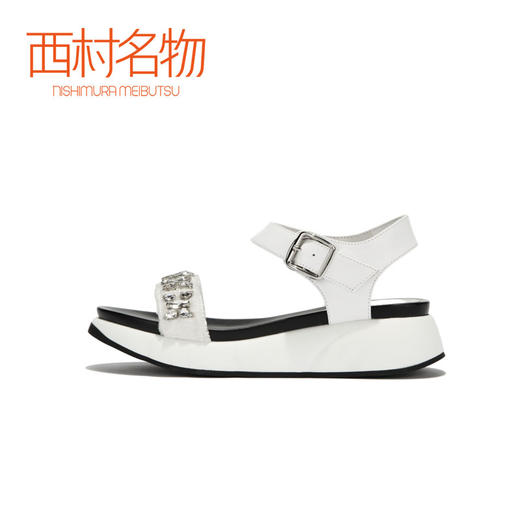 西村名物水钻厚底一字带运动风凉鞋X282G21161 商品图3