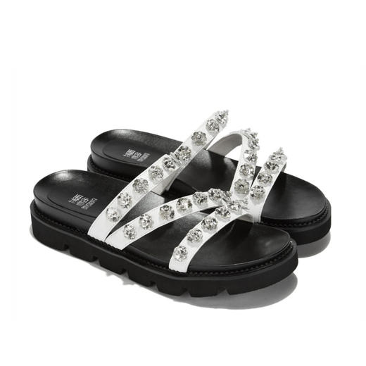 西村名物夏季钻饰条带懒人拖凉鞋X282G20651 商品图0