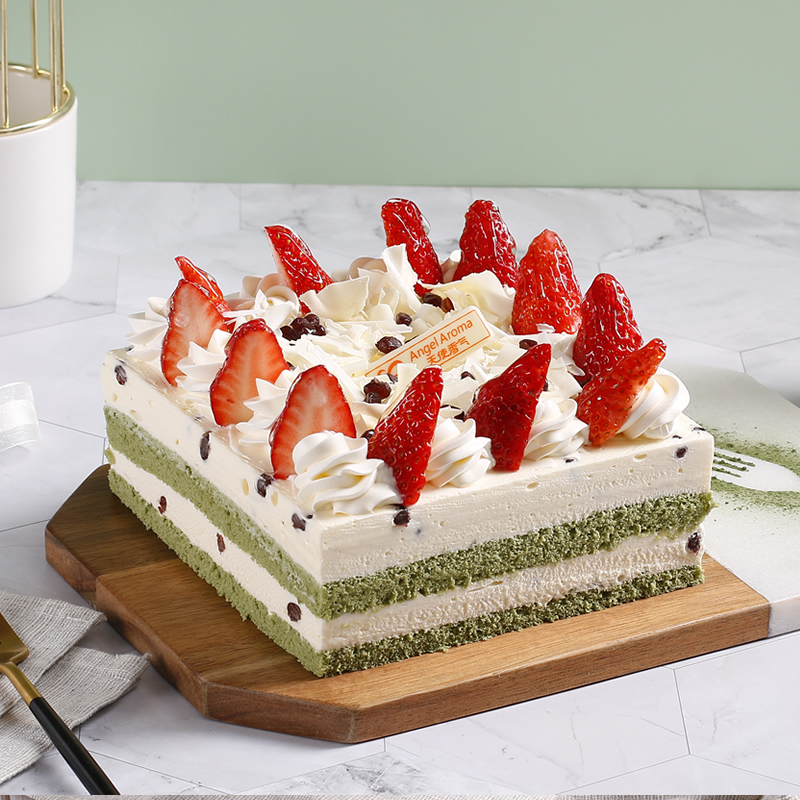 牛奶红豆-抹茶红豆慕斯欧式蛋糕-