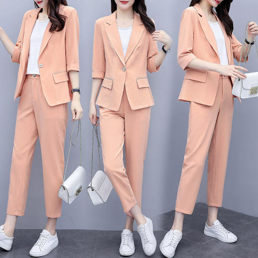 WZNH-HZL2029小西服夏季新款职业洋气减龄两件套 商品图1