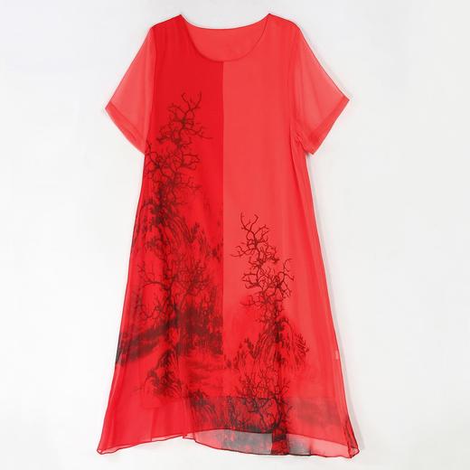 WZNH-YYG82485夏季时尚简约个性潮流中长款印花连衣裙 商品图4
