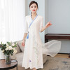 FMN-FS6751汉服仙气中国风复古禅意女装交领手绘连衣裙 商品缩略图4