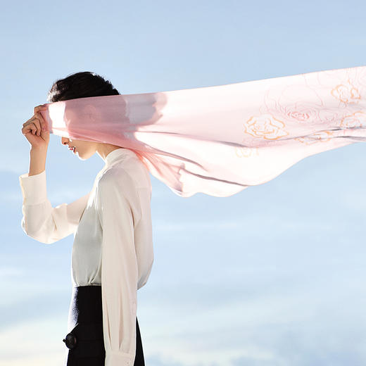 双面印花长巾-绽放 商品图0