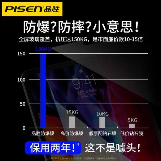 品胜 iPad钢化膜 平板抗蓝光钢化膜Air2/Air3/iPad5/6/7贴 商品图1
