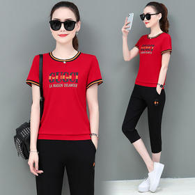WH-夏季新款时尚休闲七分裤运动服套装