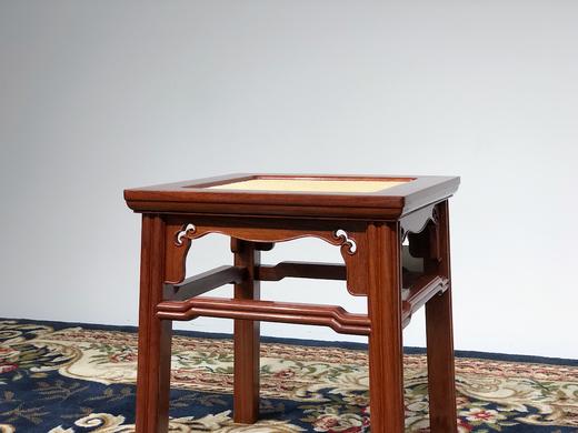 红桥红  家具严选  缅甸花梨（大果紫檀）  【编藤款瓜棱腿方凳】 商品图5