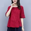 MQ-1816-X020夏季新品宽松棉麻短袖上衣YY 商品缩略图1