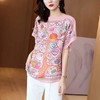 ML-2315002蝙蝠袖真丝桑蚕丝衬衫时尚印花短袖宽松遮肉 商品缩略图4