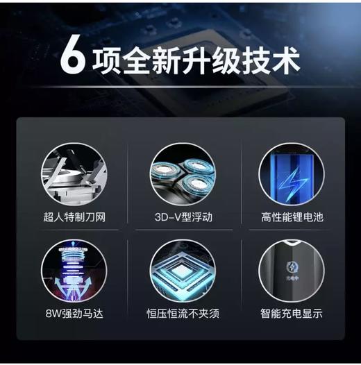 1张安安卡送超人男士电动剃须刀，车载USB可充电，刀头可水洗 商品图2