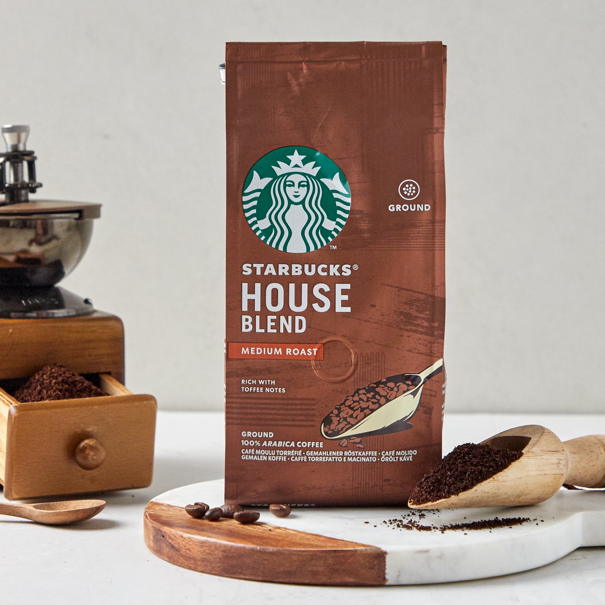 starbucks星巴克家庭版咖啡粉 house blend grinding