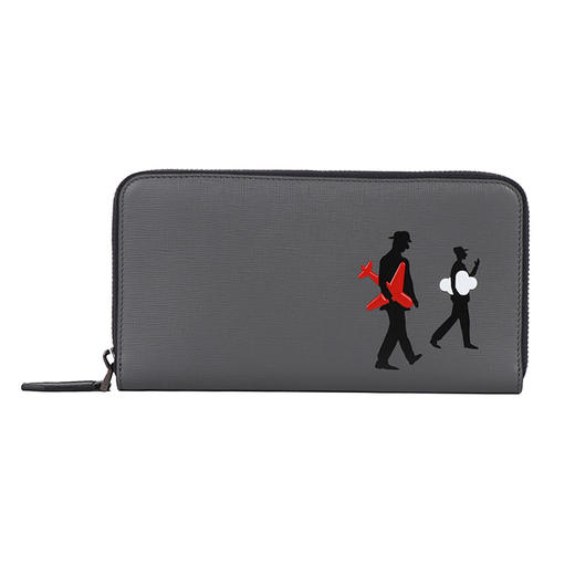 Salvatore Ferragamo/菲拉格慕 男士灰色牛皮长款拉链钱包钱夹FG1925805392 商品图0
