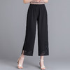 YMS-1909妈妈夏装阔腿裤 中老年松紧腰大码薄款九分裤 商品缩略图2