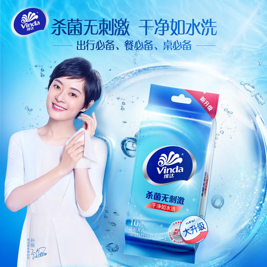 维达(Vinda) 湿巾纸巾 洁肤卫生湿巾 10片/包 独立装（新旧产品交替发货） 商品图0