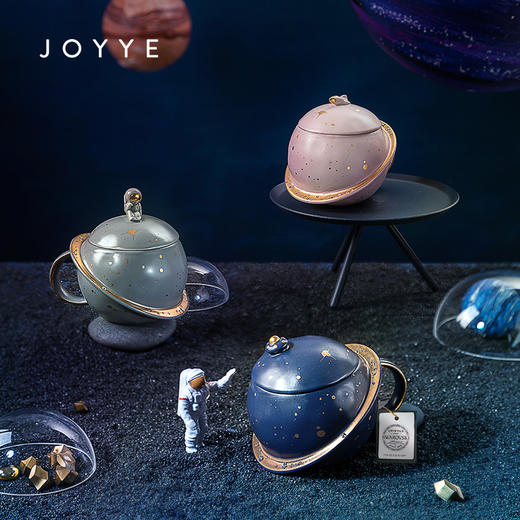 预售星际逐梦马克杯带盖未来星球宇宙JOYYE创意时尚个性潮流男女送礼别致施华洛茶水杯礼物文创30天内发货 商品图1