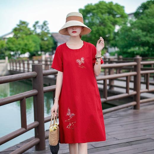 MQ-1753-6977夏新款大码宽松遮肉过膝连衣裙YY 商品图4