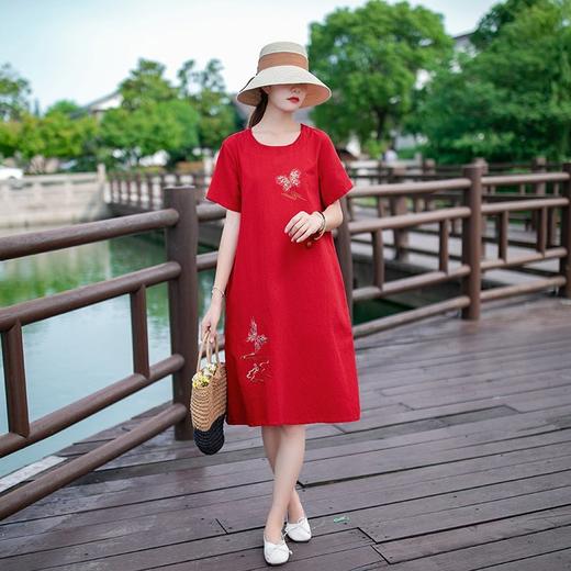 MQ-1753-6977夏新款大码宽松遮肉过膝连衣裙YY 商品图0