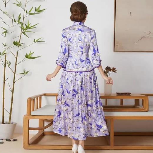 FD-QC1697943新款真丝长款手工盘扣旗袍 商品图2
