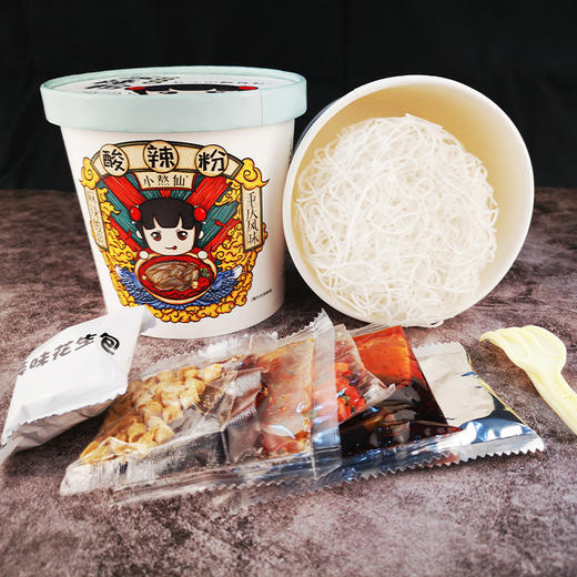 小熬仙网红酸辣粉正宗纯红薯粉6桶装整箱网红速食酸辣爽口 劲道味香  久泡不浓 纯红薯粉条 商品图6