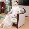 LX20049-2020高端重工刺绣中国风复古荷花改良连衣裙 商品缩略图0