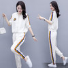 WZNH-ANY216新品钉珠棒球服外套+撞色彩条纹束脚裤两件套 商品缩略图2