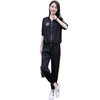 WZNH-ANY216新品钉珠棒球服外套+撞色彩条纹束脚裤两件套 商品缩略图3