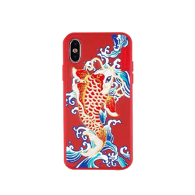 Skinarma iphone 刺绣锦鲤保护壳