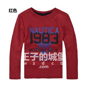 帆船 童装男童 1983锚型 圆领长袖T恤 特惠 NK29