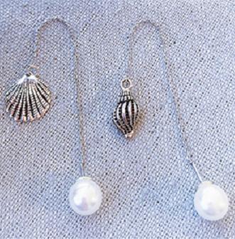 【周边】纯银不对称海螺耳线 商品图0