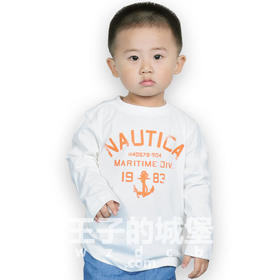 帆船 童装男童 做旧字母 圆领长袖T恤 特惠 NK30